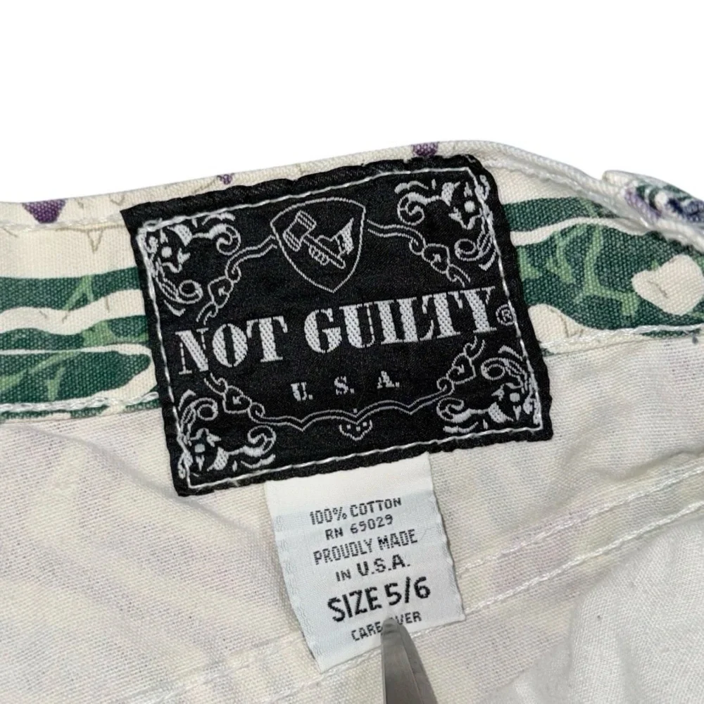 VTG 80s 90s NOT GUILTY High Rise Shorts Sz 5/6 USA Made Bold Aztec Tribal Print